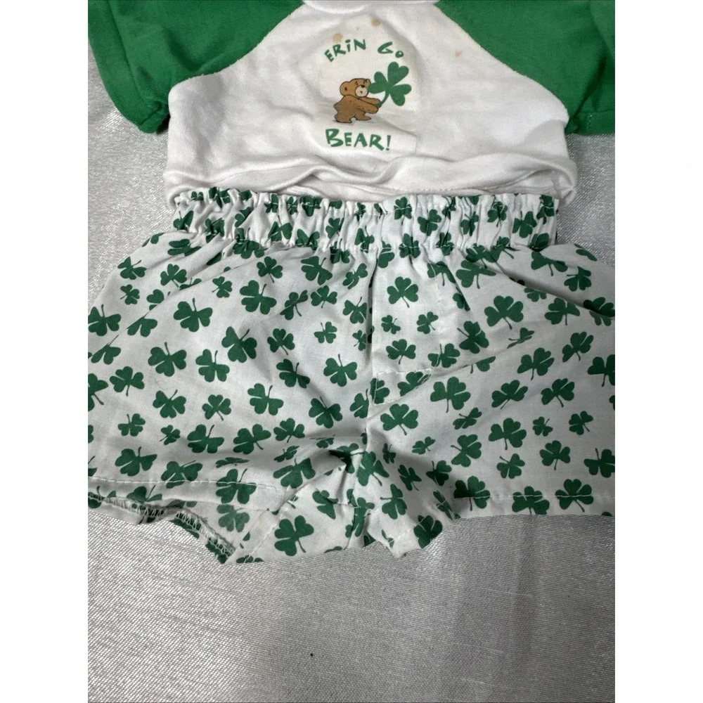 Vintage Build a Bear St Patricks Day Outfit and Shamrock Shirt‎ Shorts Set